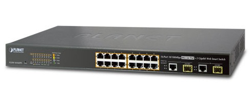 Planet FGSW-1816HPS - Switch 16xPoE + 2xGigabit TP/SFP - Przeczniki sieciowe