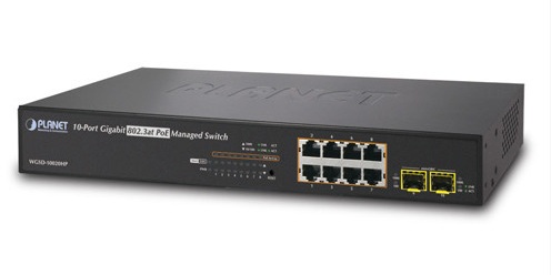 Planet WGSD-10020HP - Switch 8xGE PoE + 2xSFP - Przeczniki sieciowe